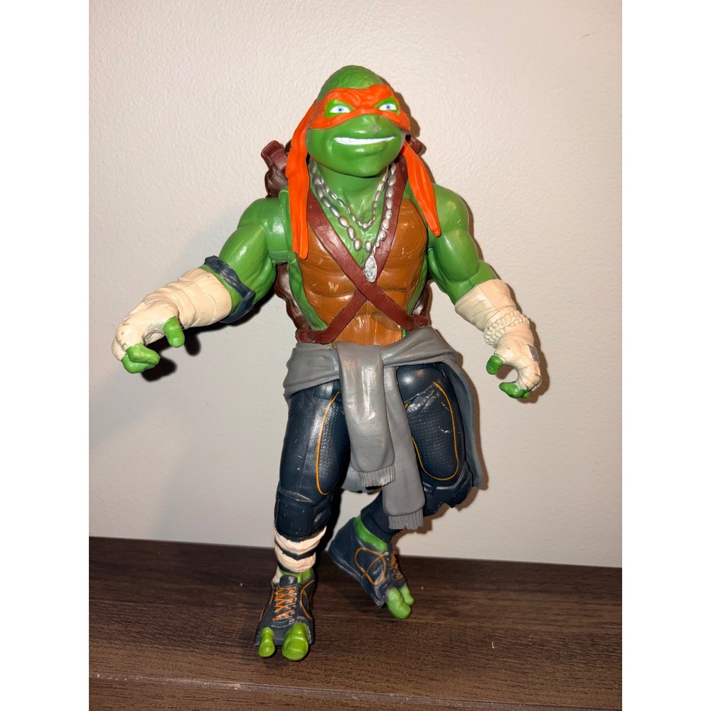 TMNT Michelangelo 11" Action Figure 2014 Movie Playmates Toys Orange Mask Mikey - Picture 1 of 6